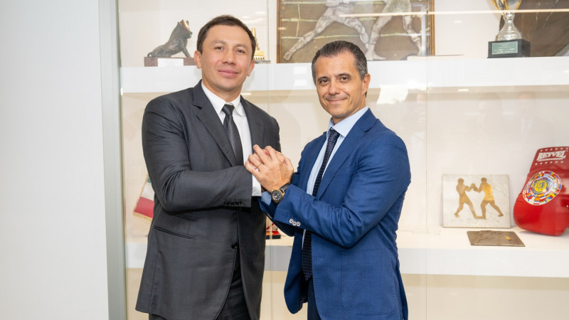 Геннадий Головкин Италия бокс федерациясы президентімен кездесті 