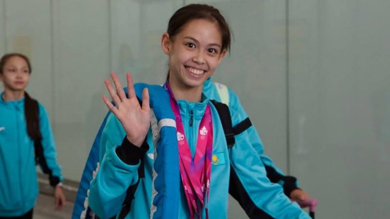 Көркем гимнастикадан әлем чемпионы Ақмарал Ерекешева елге оралды